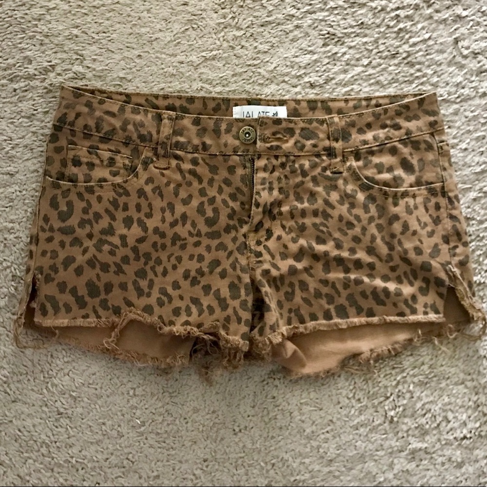 Leopard Distressed Shorts